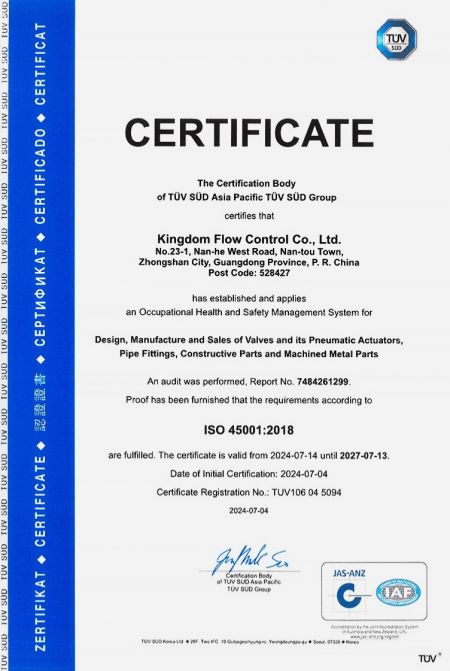 ISO 45001: ISO 45001 is an occupational health and safety management standard. This certificate proves KI creates the best possible working conditions and complies with the international requirements.