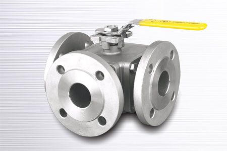 صمامات الكرة متعددة الاتجاهات ASME Class 150، ASME Class 300_منفذ مخفض - صمام كرة من نوع الوافر الصناعي مع نهايات مزودة بفلانشات