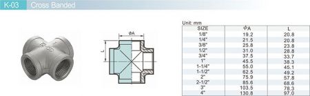 Detail1 of Pipe Fittings K03-Dimension